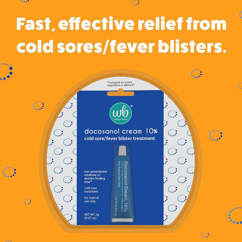 wellness basics Docosanol Cream 10% | Cold Sore Treatment | Shortens Healing Time | 0.07oz - 1 Tube - Image 3